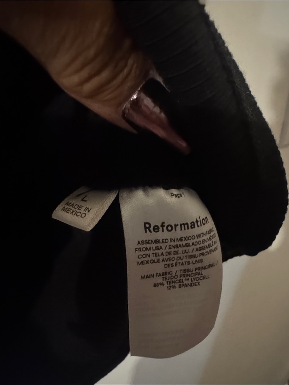 Reformation Black Ribbed Square-Neck Tank - Picture 3 of 4